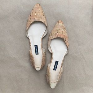 NWOT Nine West Cork + Metallic Pointed Toe Flats